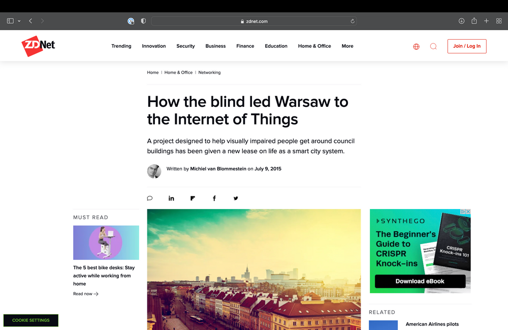 ZDNet: How the blind led Warsaw to the Internet of Things