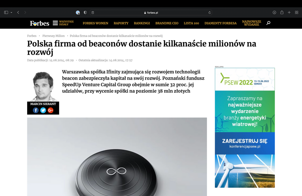Forbes: Polska firma od beaconów dostanie kilkanaście milionów na rozwój