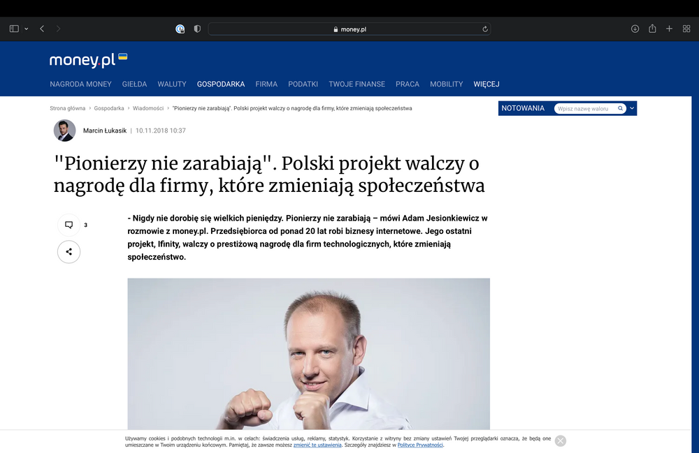 Money.pl: "Pionierzy nie zarabiają". Polski projekt walczy o nagrodę dla firmy, które zmieniają społeczeństwa