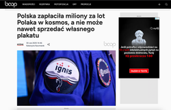 Boop: Polska zapłaciła miliony za lot Polaka w kosmos, a nie może nawet sprzedać własnego plakatu